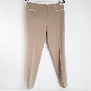 Jennifer Tattenelli Casini Tan Cropped Ankle Pants SIZE 42 / 6 Embellished Pocke